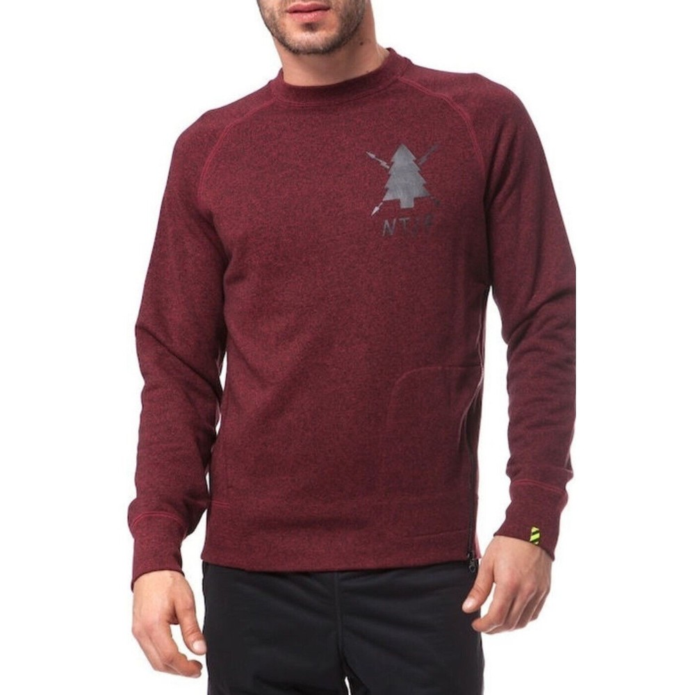 Nike Mens Burgundy RU NTF Asymmetrical Crew Era Fleece Sweatshirt Sweater M